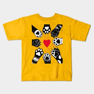 Cat Love Paws Kids T-Shirt